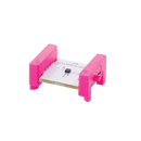 Pink littleBits i28 accelerometer side view.