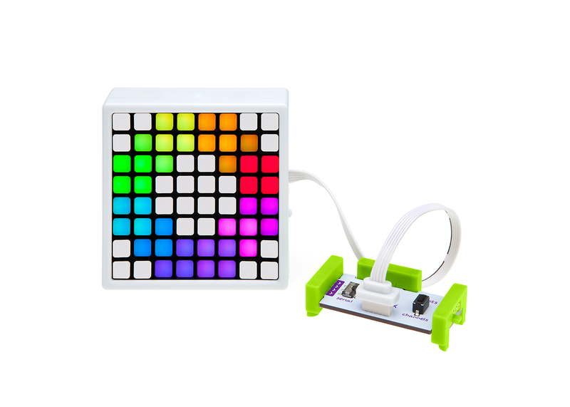littleBits o28 LED Matrix square bit side view.