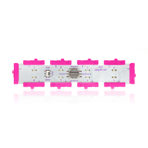 Pink littleBits i22 sequencer bit.