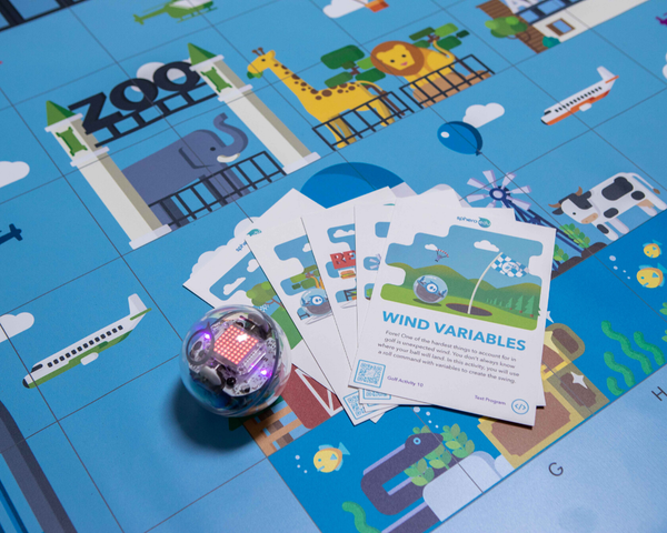 Sphero BOLT and code map paired with activity cards image.