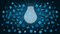 A blue and black graphic illustration showing a light bulb surrounded by other symbols that represent the connectivism learning theory.