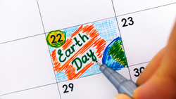 An Earth Day illustration on April 22 on a calendar. 