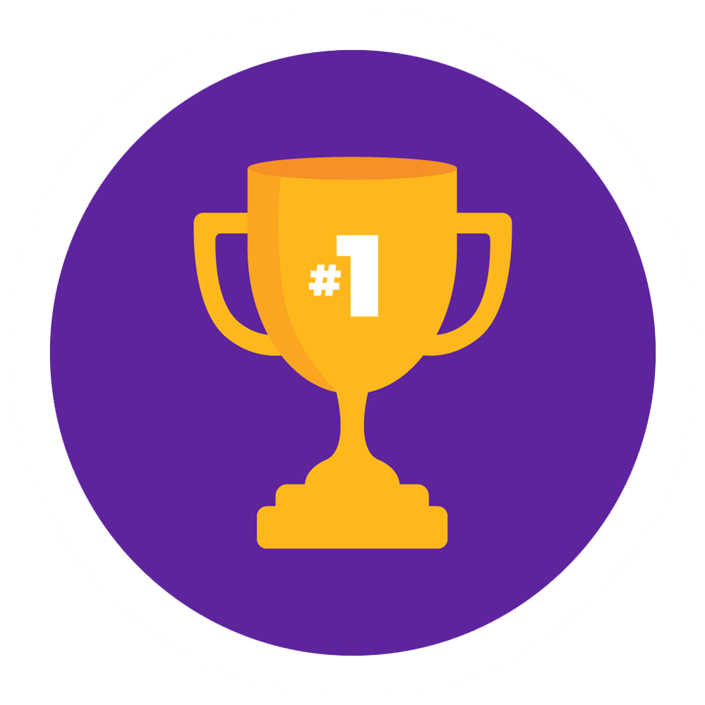 Trophy with the number 1 on it.