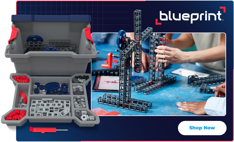 Sphero Blueprint bin with engineering parts and guide.