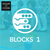 Illustration of computer coding blocks with students in the background 