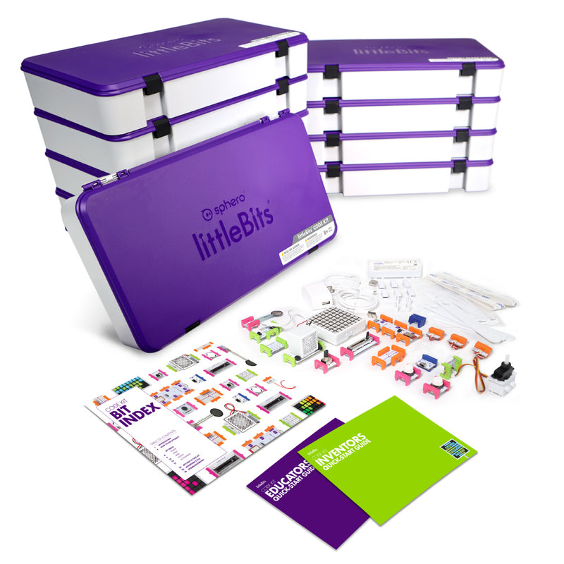 littleBits Code Kit Class Pack with durable storage and educator guides.