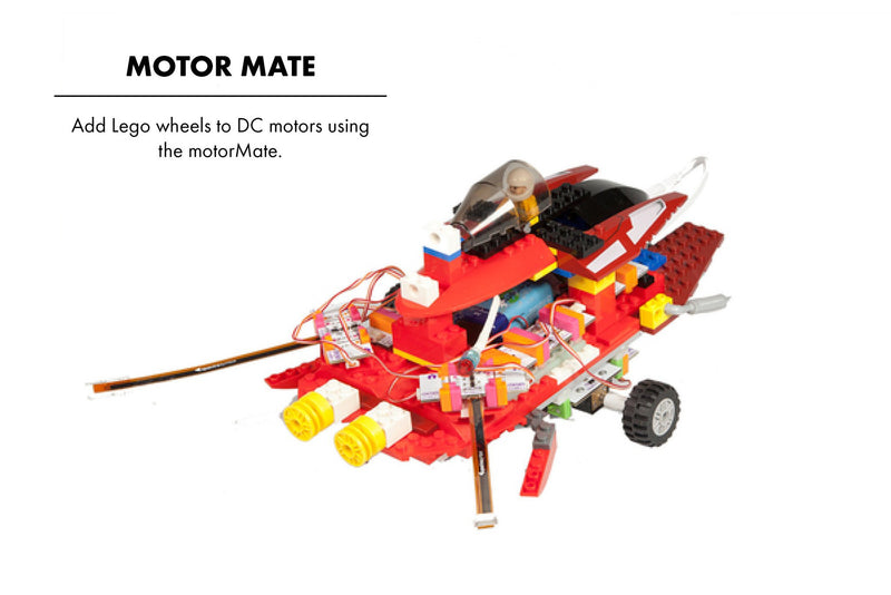 littleBits motorMate Lego creation.