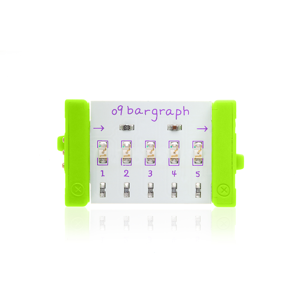 Green littleBits o9 bargraph.