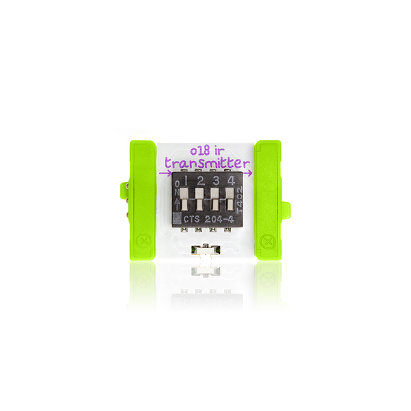 Green littleBits o18 IR Transmitter bit.