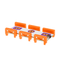 Orange littleBits w14 Makey Makey bit side view.