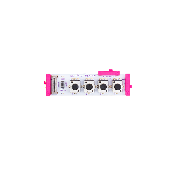 Pink littleBits i36 micro sequencer bit.