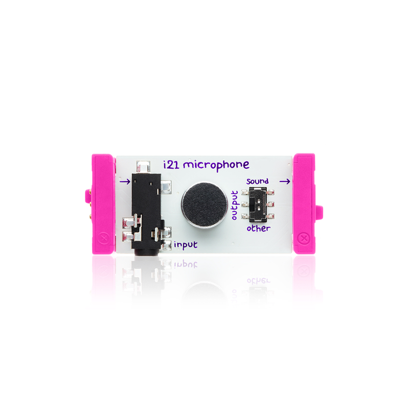 Pink littleBits i21 microphone bit.