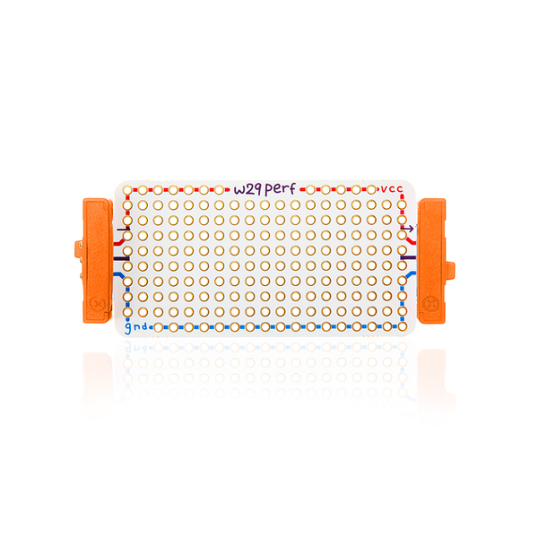 Orange littleBits w29 perf bit.
