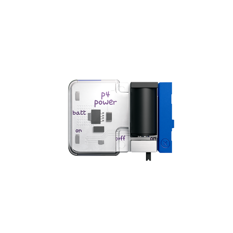 Blue p4 littleBits power bit.