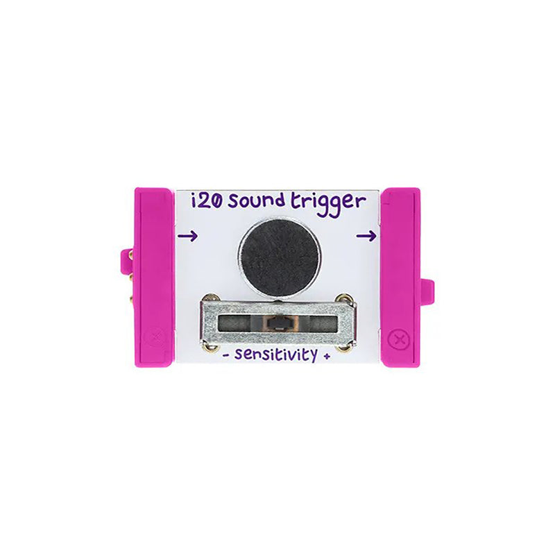 Pink littleBits i20 sound trigger bit.