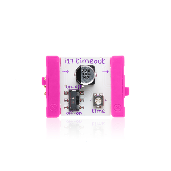 Pink littleBits i17 timeout bit.