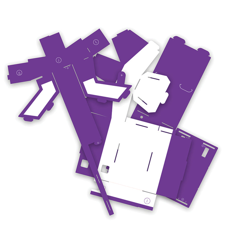Purple littleBits Base Inventor Template pieces.
