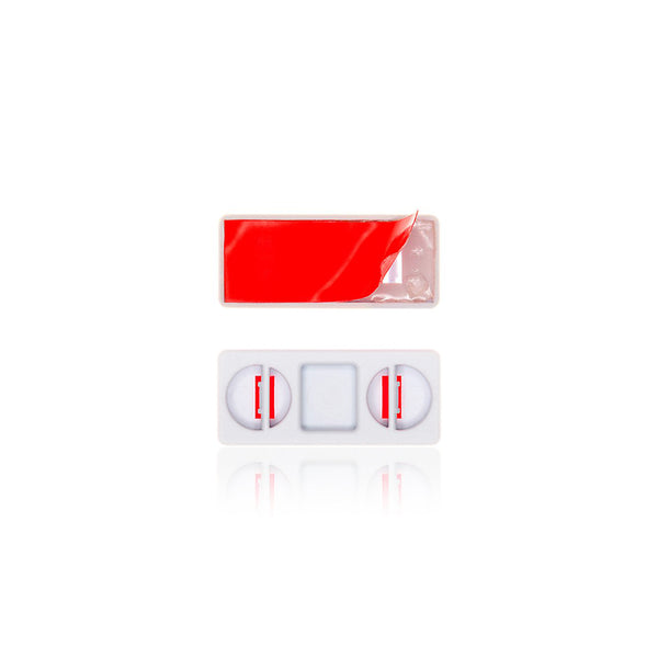 Adhesive red littleBits bitShoes. 